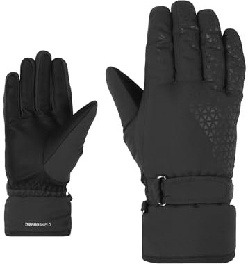 Ziener Damen KISAR Ski-Handschuhe/Wintersport | wasserdicht, PFC frei, Black, 7,5