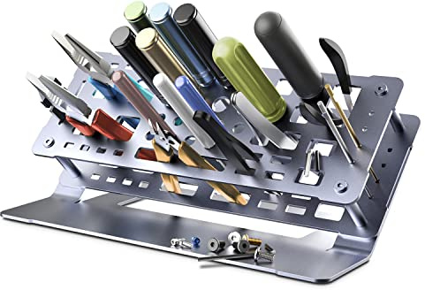 METALALTER Werkzeug-Organizer, Metall Schraubendreher Halter | Werkzeugständer für Desktop und Werkbank, Aluminiumlegierung Metallmaterial, Dunkelgrau