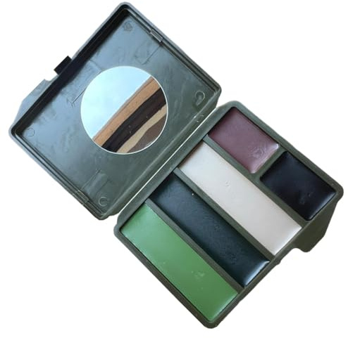 Birtern Peinture de camouflage pour le visage, peinture de maquillage pour la chasse, 5 couleurs de dissimulation, peinture visage de chasse pour camouflage, paintball et airsoft