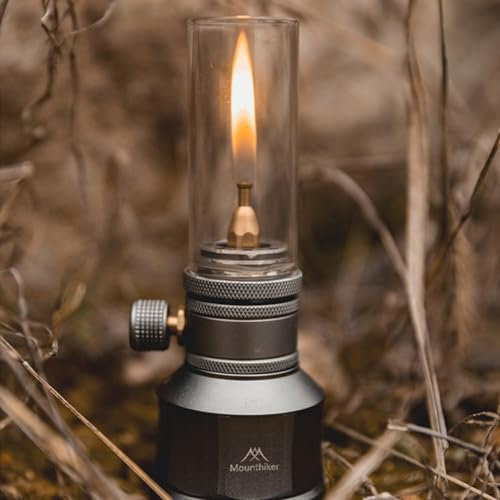 Tragbare Camping-Gaslampe aus Aluminium, Gas-Campinglampe, tragbare Camping-Gaslampe aus Aluminium mit leerem Kraftstofftank, nachfüllbare Gaskartusche mit EN417-Lindal-Ventil (Gaslaterne)(Gas Lantern