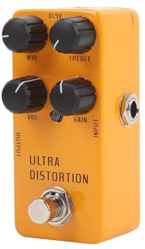 Pedale Distorsore per Chitarra Elettrica, Alto Guadagno, per Heavy Metal | Guadagno Illimitato per Toni Robusti, True Bypass con LED, Base Antiscivolo Stabile