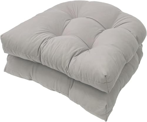 Ataoyus 2 Cojines de Asiento Capitoné Resistentes Al Agua, 48 X 48 Cm Cojines en Forma de U para Interiores y Exteriores para Asiento de Silla de Mimbre, Juegos de Cojines para Silla Mecedora