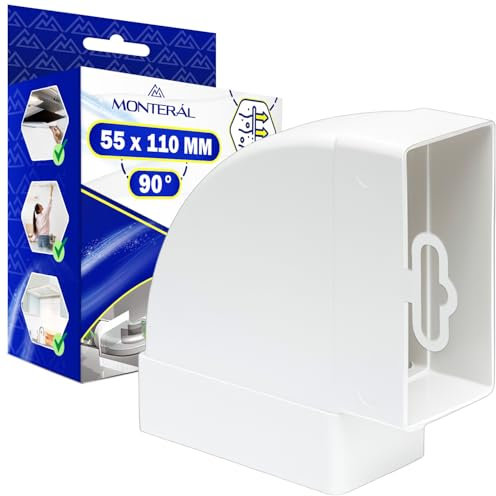 Curva Orizzontale a 90° per Tubo Rettangolare con Dimensioni 55 x 110 mm Fornisce una Chiusura Ermetica - Garanzia di 10 Anni - MONTERAL