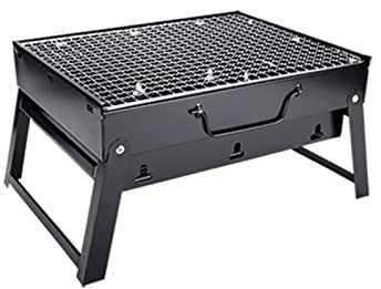 Parrilla portátil plegable con pinchos para acampar al aire libre, picnic y fiesta en la playa, mini estufa de barbacoa de madera para el hogar y el jardín