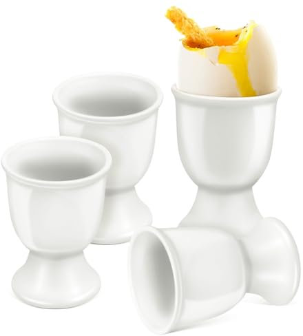 DEARMAMY 4 Uds. Hueveras De Cerámica Soporte para Cocidos Huevera De Mesa Soportes Modernos para Soporte para De Cerámica Huevera Individual para El Desayuno