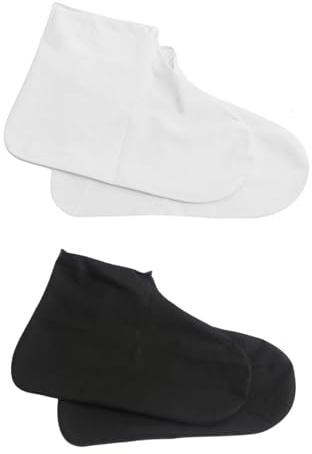 VONJUMA 2 Paia Copriscarpe Impermeabili Antiscivolo Copriscarpe Riutilizzabili Per Pioggia Neve E Strade Fangose Nero Bianco