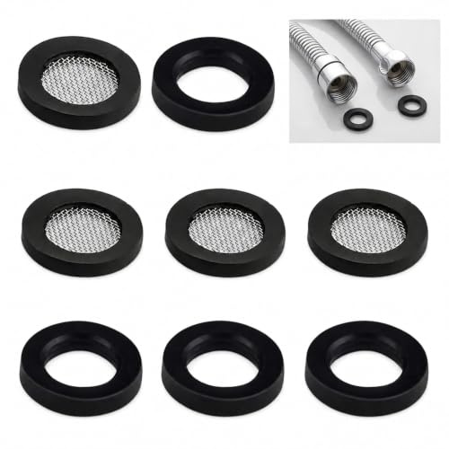 Wjelet Lot de 8 joints de filtre de pommeau de douche de 1,9 cm et joint de filtre, durable et léger, empêche les fuites, pour pommeau de douche fixe de 1,27 cm ou tuyau de douche à main