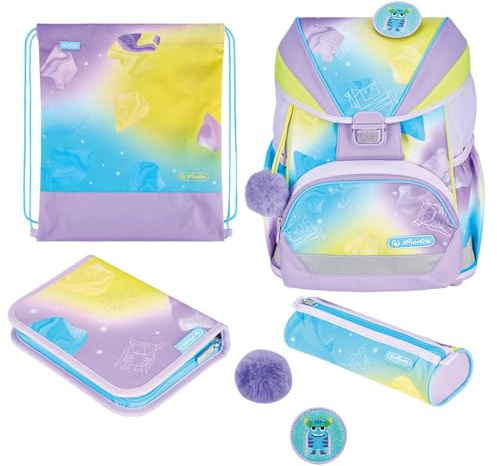 herlitz Schulranzen Set 6-teilig Ultralight XL Ergonomische Schultasche 1.Klasse Junge Mädchen Kinder 22 L