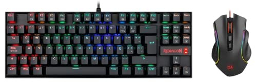 Combo Teclado mecánico RGB y ratón, retroiluminación Personalizable, diseño ergonómico, Ideal para Gaming y Uso Diario.