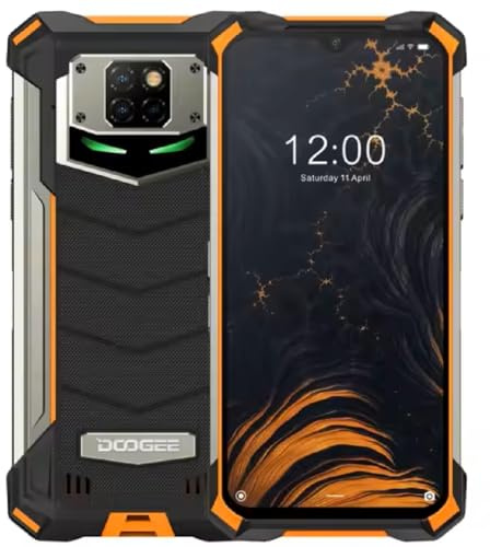 DOOGEE Smartphone Resistente S8P 10000mAh Batería, Octa-Core 6GB + 128GB Android 10, Cámara Cuatro 21MP, 6.3 FHD + Corning Gorilla Glass, Carga Inalámbrica, IP68 Teléfono Móvil Antigolpes Naranja