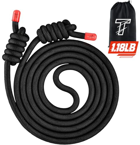 Flow Rope Übungsspringseil für Fitness, Workout, Fluss mit 2,7 m verstellbarem, doppelt gewebtem Workout-Seil für Männer, Frauen, Anfänger-Training – Indoor & Outdoor Cardio