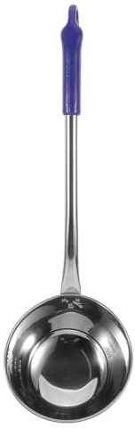 DIYEAH Cucharón de agua: Cucharón de acero inoxidable con mango largo y escala para servir en la cocina. Recipiente para lavar el cabello en el baño.