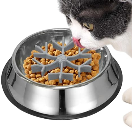Husoiuy Langsamfütterer Für Hunde,Anti-Verschluck Napf - Silikon Edelstahl Verlangsamung Essen Geschirr - Für Hunde Welpen Haustiere Katzen Wasser Fütterung Fressen Kleine Große Mittel Rassen