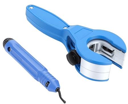 Jectse Tagliatubi a Cricchetto, Tagliatubi in Acciaio Ad Alta velocità da 5/16 a 1 1/8 Pollici con Strumento di Sbavatura, per Tubi in Rame, Alluminio, Ottone, PVC, Acciaio Inossidabile