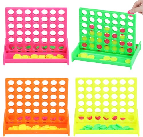 SULOLI 12 Stück Mini 4 Gewinnt Brettspiele – Komplettsets als Mitgebsel & Gastgeschenke für Geburtstagspartys