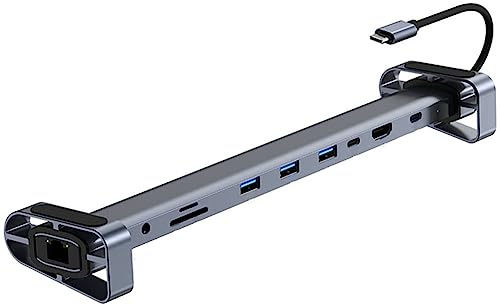 puhae 1 PCS USB C HUB Type C to -Compatible 3.5Mm Audio Jack USB 3.0 Adapter Type C HUB Dock USB C Splitter Laptop Stand