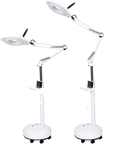 UYCVT 16X Magnifier Lamp, Floor Standing Lamp Light Magnifying Glass, Height Adjustable for Reading, Beauty, Manicure, Tattoo, Salon, Crafts