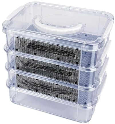 Mehlwurm Aufzucht Box 4-lagiges Mesh Zucht Set
