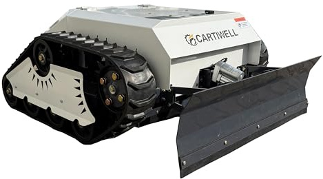 CARTIWELL CW-500E Cortacésped con batería teledirigida totalmente eléctrica con quitanieves