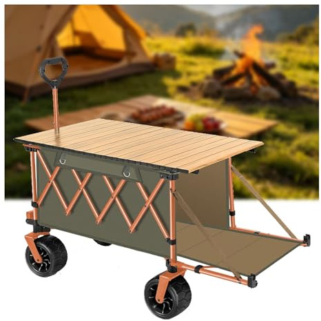 Chariot de Camping, Grand Chariot de Transport – adapté pour Les Voyages à la Plage, Le Camping en Plein air, Les Courses au supermarché et Le Transport de Charges Lourdes.