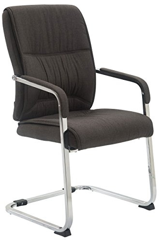 CLP Silla De Conferencia Anubis En Tela I Silla De Reunion En Estilo Cantiléver I Silla De Oficina Sin Ruedas & con Base De Metal Color:Gris Oscuro