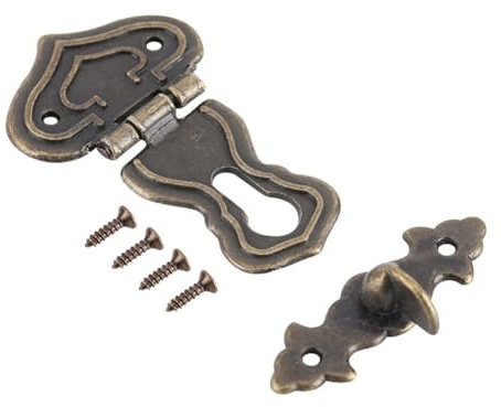 10 Stück Fallenschloss aus Bronze Schrankschloss 63 x 48 mm antiker Stil für kleine Schmuckkästchen, Koffer und Schränke