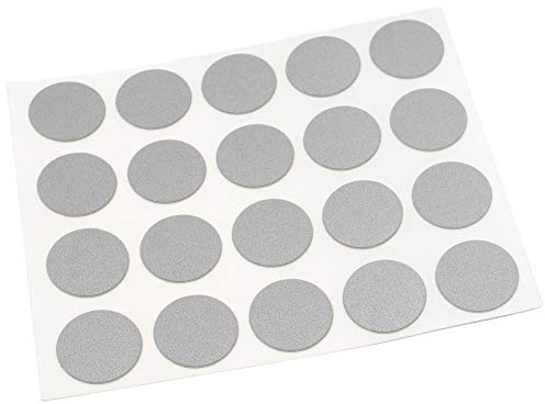 Adsamm® / 20 x Abdeckkappen/Silber/Ø 13 mm/rund / 0,45 mm dünne Selbstklebende Möbelpflaster