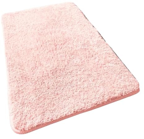 casa pura Badematte Rosa weicher, Flauschiger Badezimmerteppich in Shaggy Optik, Badvorleger rutschfest waschbar - Duschvorleger, Teppich Fußmatte für Badezimmer, Dusche 70x120 cm, Rosa Sky Soft
