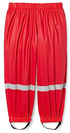 Playshoes Salopette de Pluie Unisexe pour Enfant avec Doublure Polaire Coupe-Vent et imperméable, Pantalon Rouge, 128