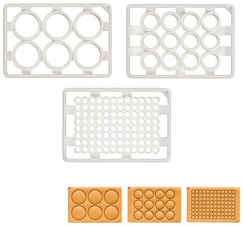 BAKERLOGY Set of 3 Well Plate Cookie Cutters - Detailed Biscuit Cutter Design for Baking and Crafts, Ideal on Fondant, Dough, Clay