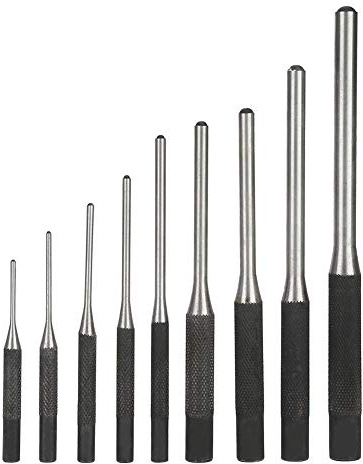 Juego de Punzones de Pasador de Rodillo, 9Pcs Portable Steel Roll Pin Punch Set Mechanics Professional Tool Kit para Reparación deCoches Joyas Relojes