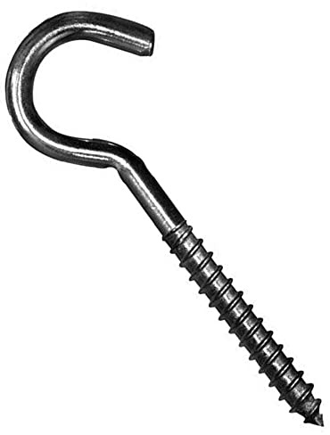 SS8 Screw in Wall, Ceiling Eye Cup Hooks Heavy Duty 80mm (Pack of 5) Large, Sturdy Metal Hooks for Indoor/Outdoor Hanging Picture Hanger Lamp Wire Holder