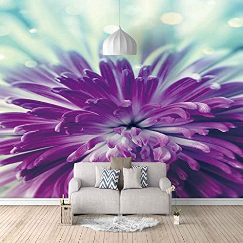 FVGKYS Wandbilder Schlafzimmer Erwachsene Kinder Tapete Plakate 3D Mode Lila Blume Selbstklebend Wandgemälde Wandtattoo Kunst Dekoration Für Wohnzimmer Küche Wanddekoration 350x256cm