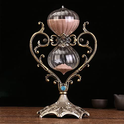 Antike Sanduhr Vintage Messing goldene Sanduhr Rotierende Sanduhr Metall Sanduhr Glas Dekoration Wird für altmodische Heimdekoration für 30/60 Minuten verwendet.
