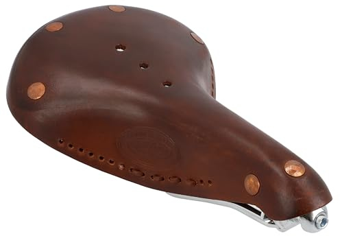 Gusti Sattel Leder - Angelo D. Fahrradsattel Ledersattel Vintage Retro Sattel mit Federung Fahrrad Cityrad Echtleder