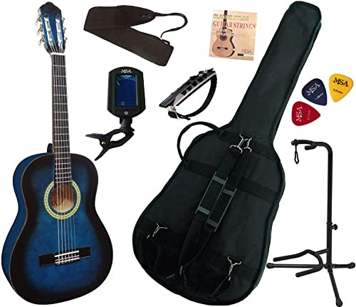 Pack Guitare Classique 1/2 Pour Enfant (6-9ans) Avec 7 Accessoires (bleu)