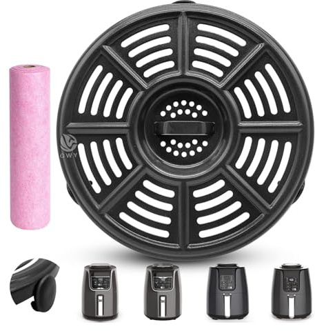 Air Fryer Replacement Parts for Ninja AF100UK 3.8L 4 in 1 AF160UK 5.2L 6 in 1 AF150 Air Fryer, 8.2'' Round Food Grade Air Fryer Grill Pan Grill Plate Crisper Plate Accessories Tray Rack