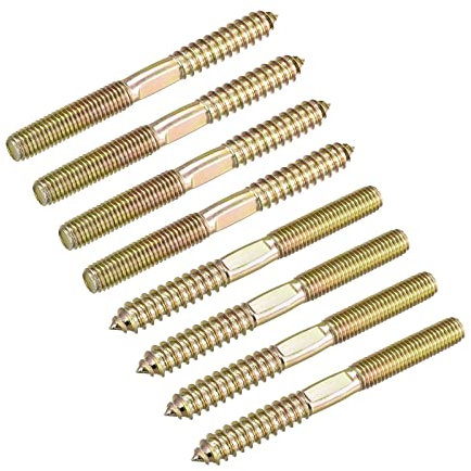 sourcing map Pernos de la suspensión de M10x100mm, tornillos de espiga de rosca de doble cabeza para muebles de madera