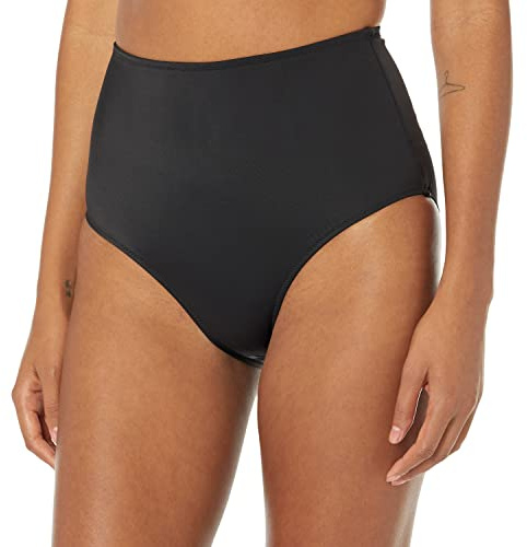 Amazon Essentials Slip da Bagno a Vita Alta (Disponibili in Taglie Forti) Donna, Nero Slavato, 42