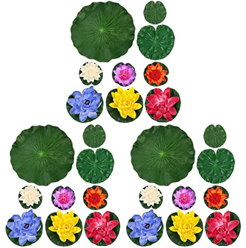 POPETPOP 27stücke Teiliges Künstliche Wasserlilie Schwimmende Lotusblumen Für Teichdekoration Fischbecken Und Gartenlandschaft Umweltfreundliche Eva