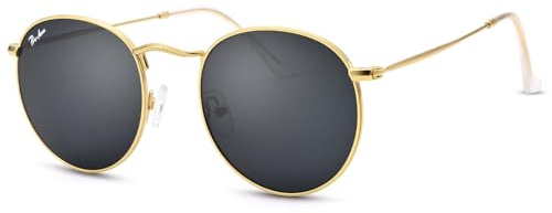 Pro Acme Round Sunglasses for Women Men Classic Crystal Glass Lens Retro Circle Metal SunGlasses,55mm (Crystal Grey Lens)