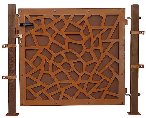ESTEXO Gartentor Gartentür Rost Zauntür Hoftor Hoftür Gartenpforte Gartenzaun Garten (Gartentor Design / 160 cm)