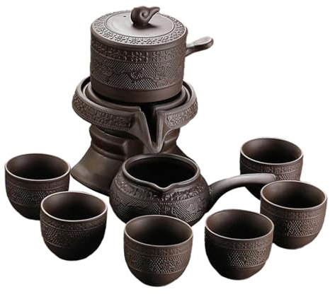 kowaku Tetera de Zisha Kung Fu, Juego de té Chino Hecho a Mano de Kung Fu, Juegos de té de Arcilla púrpura para Hotel, Amigos, año b