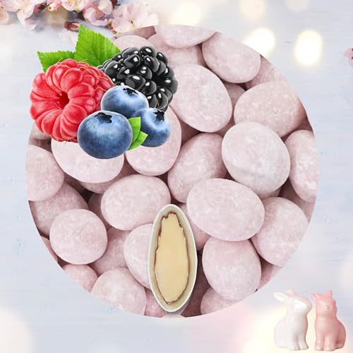 EinsSein 0,4kg Schokoladeneier Osterei Schoko Trüffelmandeln Joghurt mit Waldbeeren rosa |Schokoladeneier für Kinder Erwachsene | Schokoei Ei für Ostern | Leckere Ostersüßigkeiten Süßigkeiten für die