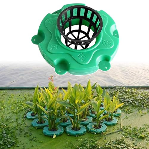 Pflanzkorb Teich Schwimmend Sich Hin- und Herbewegender Teichpflanzerkorb, Aquaponik Schwimmender Inselgarten, Teich-Blumentopf-Ausrüstung im Freien, Fischteich / Landschaft / Aquariumpflanzeninsel (