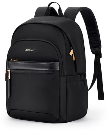 LIGHT FLIGHT Travel Backpack for Women, 15.6 Inch Laptop Backpack, Black