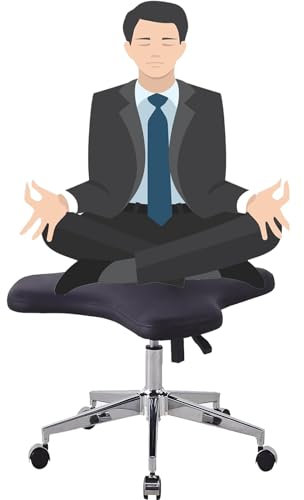 HDYZJQ kniestuhl ergonomisch Meditations-Drehstuhl für Senioren, 137 kg, Stuhl mit aufrechter Haltung, Kniestuhl, verstellbar, ohne Rückenlehne, Kreuzstuhl mit Rollen, Schwarz
