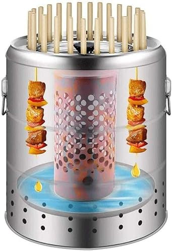 Four de Barbecue sans fumée, gril de Barbecue en acier inoxydable, poêle suspendu sain, charbon de bois d'extérieur domestique, pour 3 à 8 personnes