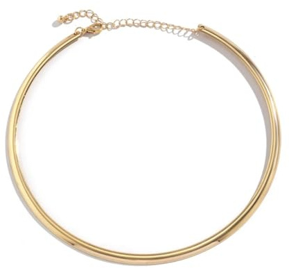 MAJALE Feste Halskette, Choker aus Messing, verstellbarer Verschluss, Damenschmuck, Einheitsgröße – Halskette für Damen mit einem Durchmesser von 13 cm, Einheitsgröße, Messing, Nicht zutreffend
