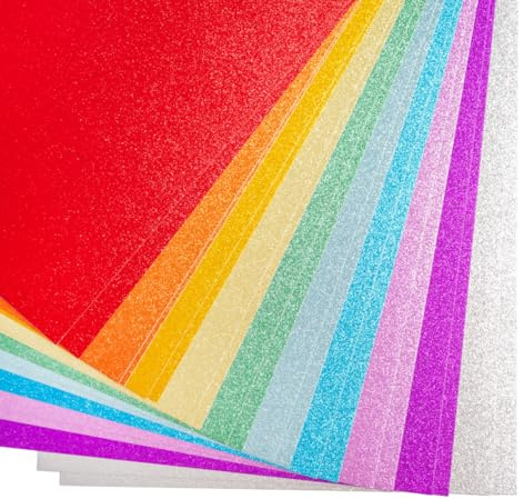 Hawksbill Glitter Card A4 – 20 Sheets Glitter Sheets for Crafts 250 GSM Non-Shed Perfect for DIY Die Cutting Crafts Card Making Scrapbook Decoration
